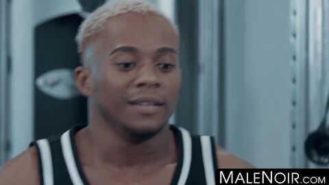 MaleNoir.com - Black jock gets his ass rimmed and fucked in the gym by big cock