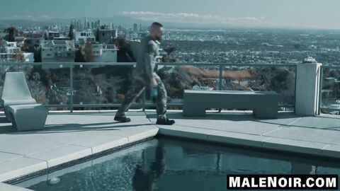 MaleNoir.com - Jacen's black ass endures a double white anal pounding