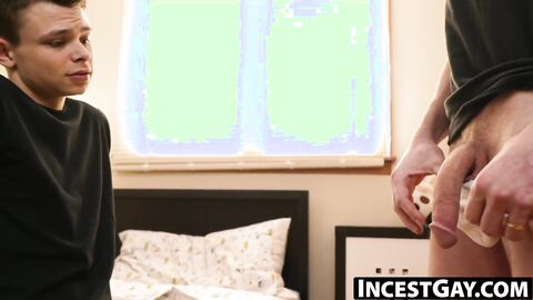 IncestGay.com - Cute stepson allows stepdad to rub his dick on his ass