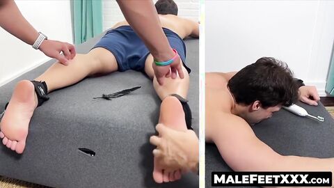 MaleFeetXXX.com - Aldo bound and double-teamed in a merciless tickle torture by two h