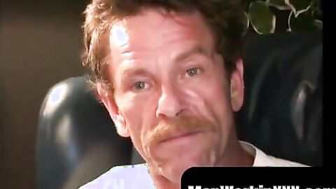 MenWorkinXXX.com - Experienced rod choker spanks his hairy cock and sprays cum solo