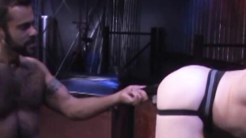 After some serious butt eating, Billy surprises Steve with the long black dildo Billy