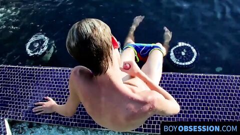 BoyObsession.com - Tyler Thayer's poolside cock jerking for your viewing pleasure