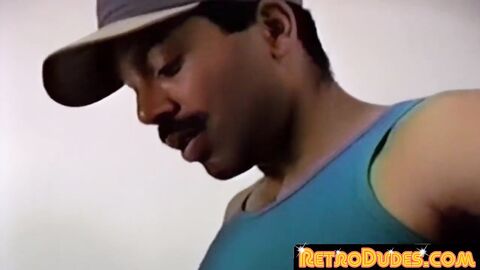 RetroDudes.com - Vintage male gets covered in cum while stroking his big dick