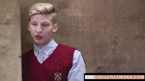 SayUncleNetwork.com - Post-blowjob bliss as religious twink gets barebacked hard