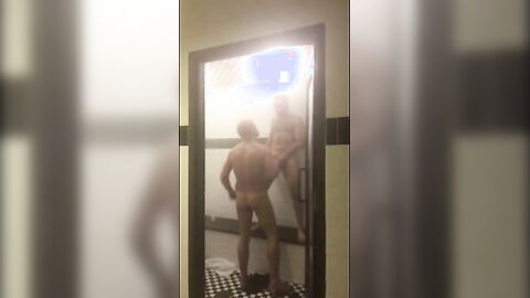 Big-Cock Blowjob in the Sauna with Amateur Hunk