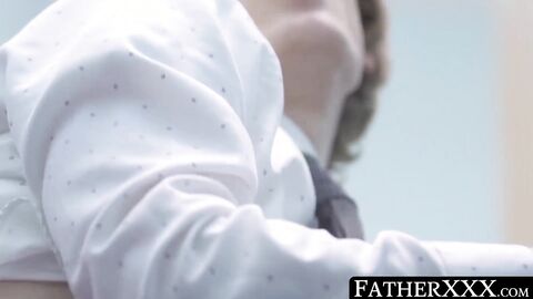 FatherXXX.com - Twink and daddy priest swap blowjobs before engaging in a raw, sacred