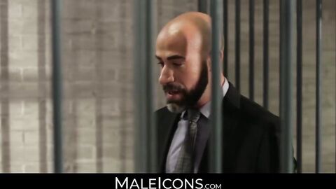 MaleIcons.com - A mature bold dude's prison cell domination of a sexy willing twink