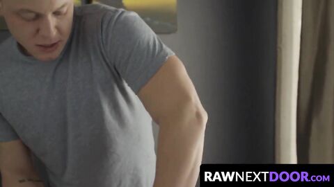 RawNextDoor.com - Jock Colton Cain and his chap customer Leo Luckett fuck after hot m