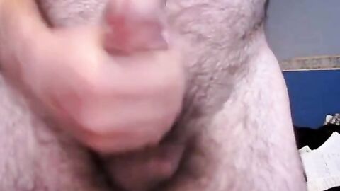 Hairy Bear Strokes His Big Dick