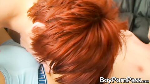 Twink gets his tight butt slammed by fellow twink and moans