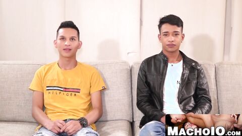 MachoIO.com - Latin twinks love raw ass fucking in threesome fuckfest adventure