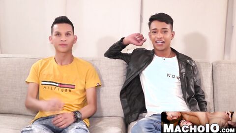 MachoIO.com - Latin twinks love raw ass fucking in threesome fuckfest adventure