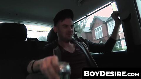 BoyDesire.com - Car sex action with butt-banging young gay trio