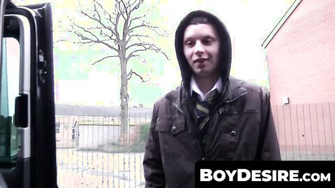 BoyDesire.com - Car sex action with butt-banging young gay trio