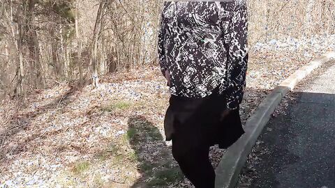 Outdoor Crossdresser Jane Plays with Sex Toy