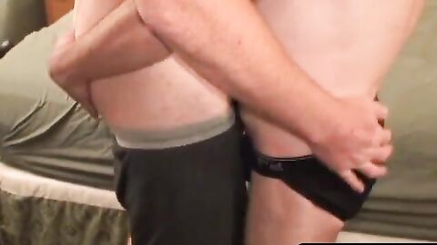 MenWorkinXXX.com - Old backdoor bandit with tattoos plays with his cock solo