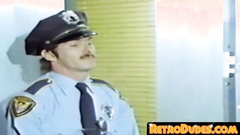 RetroDudes.com - Cop joins retro gay party for raw penetration fun