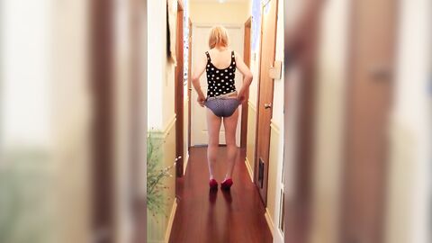 Crossdresser in the Hallway