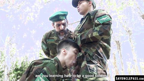 Naughty drill for Glenn Hut and Nathan Gulit by Sergeant Joris Leonard