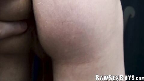 Big dicked stud Logan Carter uses his fat cock to throat fuck bottom Scott Bisset