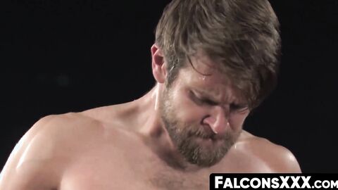 FalconsXXX.com - Athletic gays turn each other on after a workout and then anal pound