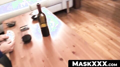 MaskXXX.com - Real alpha male Brad shows his muscles while jacking off his cock