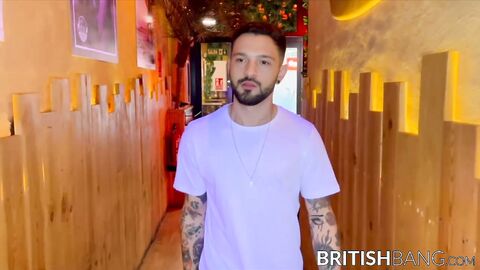 Igor Lucios licked Dinhos pucker before bareback fucking him against the bar