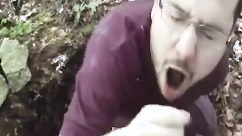 Bear Cub Blows a Load in His Mouth and Swallows