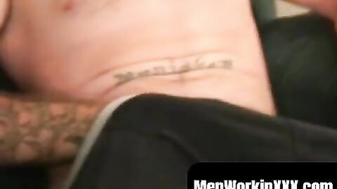 MenWorkinXXX.com - Mature pervert rubs his cock and splooges all over solo