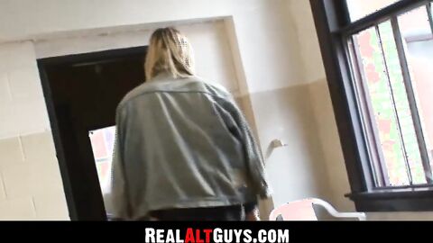 RealAltGuys.com - Tattooed punk Teddy B pisses before an intense solo masturbation se