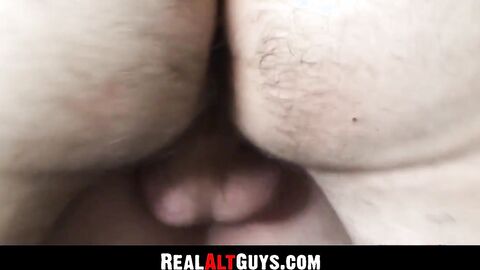 RealAltGuys.com - Inked punk bounces enthusiastically on his handsome boyfriend's fat