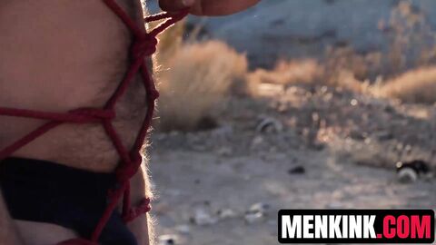 Brian Bonds and Leo Forte in desert flogging and edging session