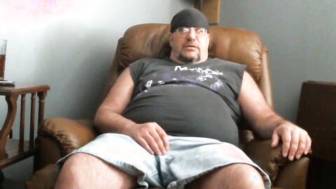 Fat Bear Masturbates on Webcam