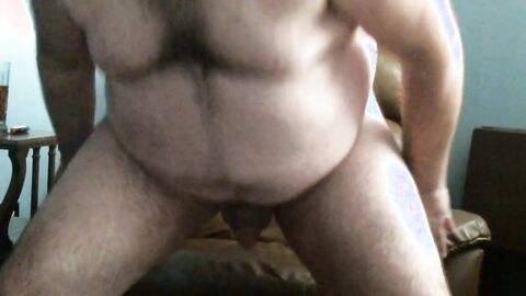 Fat Bear Masturbates on Webcam