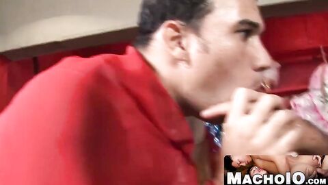 MachoIO.com - Young Latino drilling his partner bareback missionary style hard