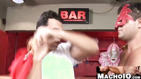 MachoIO.com - Young Latino drilling his partner bareback missionary style hard