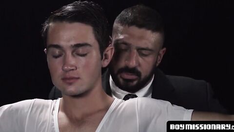 BoyMissionary.com - Young gay's deepthroat skills precede a raw threeway