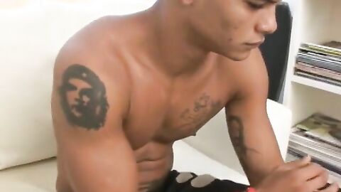 BangBangXXX.com - Handsome Brazilian jock's magazine and masturbation session