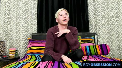 BoyObsession.com - Solo twink Jax Marnell drills ass with toy and wanks cock hard