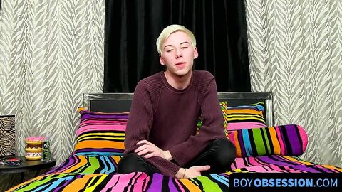 BoyObsession.com - Solo twink Jax Marnell drills ass with toy and wanks cock hard