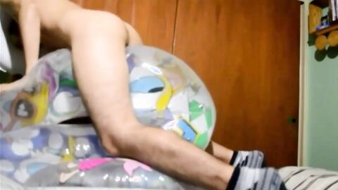 Twink Orgasms Hard Humping His Inflatable Sex Toy