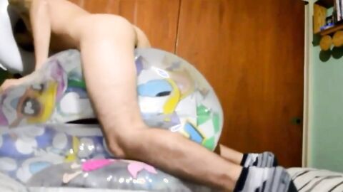 Twink Orgasms Hard Humping His Inflatable Sex Toy