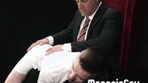 Master Dillon Stone dildo fucks Serg Shepard while stroking his cock