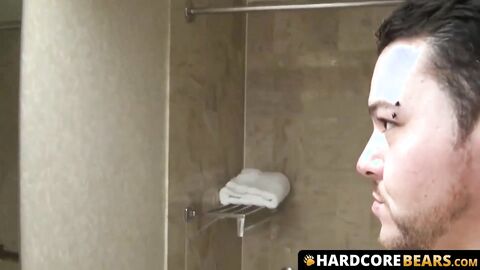 HardcoreBears.com - Young bear Troy McNastee sucks daddy dick after shower enthusiast