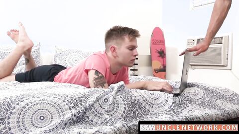 SayUncleNetwork.com - Cute stepson ass fucked by hairy daddy's big cock with force