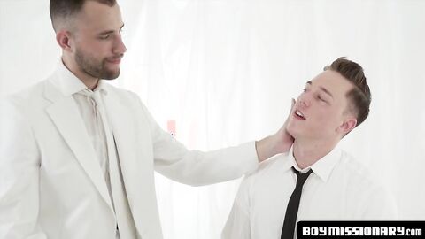 BoyMissionary.com - Forbidden threesome with an intense spitroast for a twink