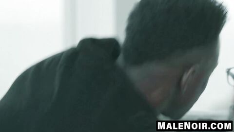 MaleNoir.com - Liam's black abs painted with my oozing white cum