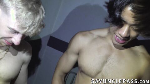 Frat mates cant stop fucking Zacc Andrews delicious ass and cock