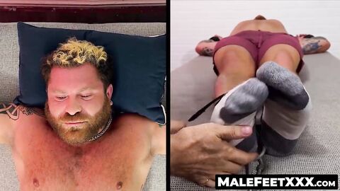 MaleFeetXXX.com - Riley's bondage and endurance in a tickling torment by the master